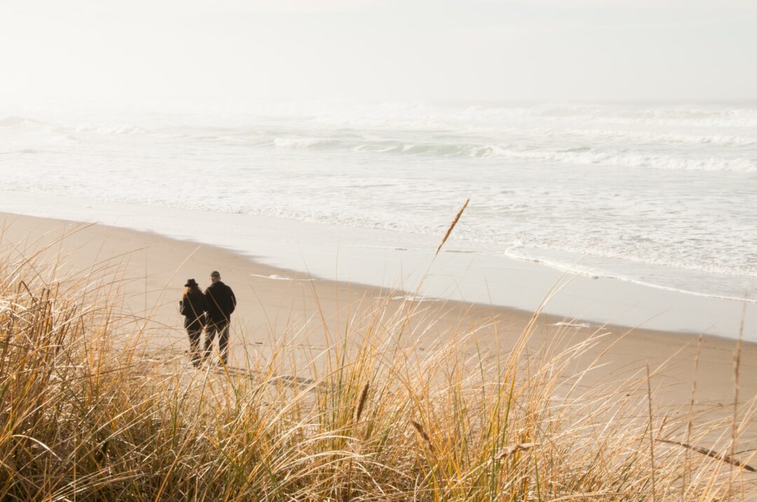 Morning Stroll Sandy Beach Ocean Shores WA