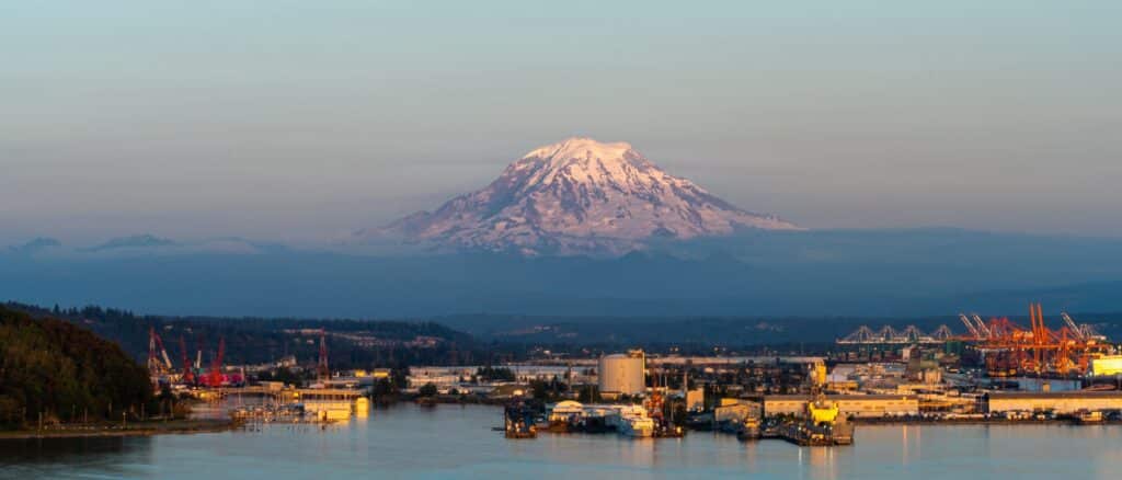 View of Tacoma and its surroundings.